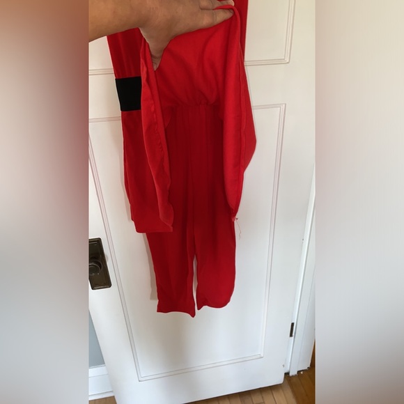 NOS VTG 80’s New Wave Red Spice of Life Knit Jumpsuit Romper Skirt Legs nwt M - Picture 3 of 7